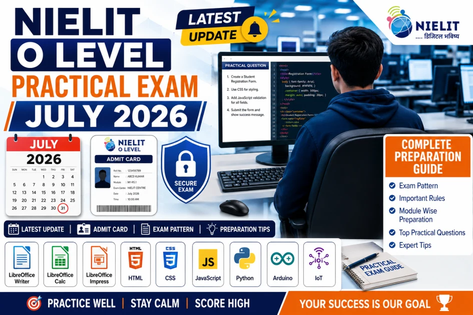 NIELIT O Level Practical Exam July 2026 Admit Card Exam Pattern Preparation Guide